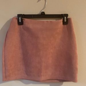 Pink Suede Mini Skirt